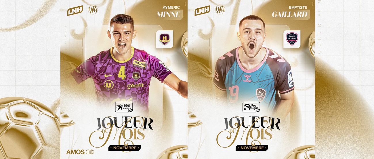 Aymeric Minne élu Joueur du Mois by Amos en Liqui Moly StarLigue, Baptiste Gaillard élu Joueur du Mois en ProLigue