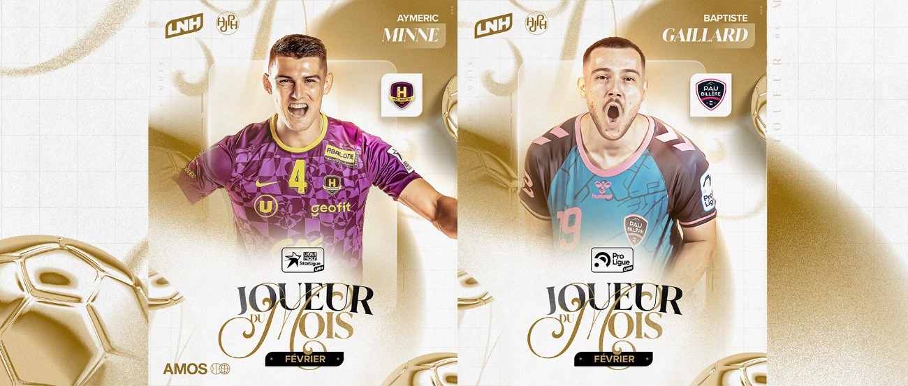 Aymeric Minne élu Joueur du Mois by Amos en Liqui Moly StarLigue, Baptiste Gaillard élu Joueur du Mois en ProLigue